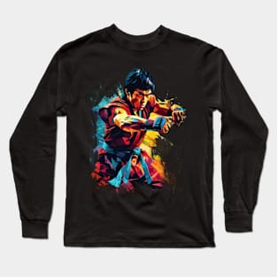 Bruce lee kung fu WPAP Art Long Sleeve T-Shirt